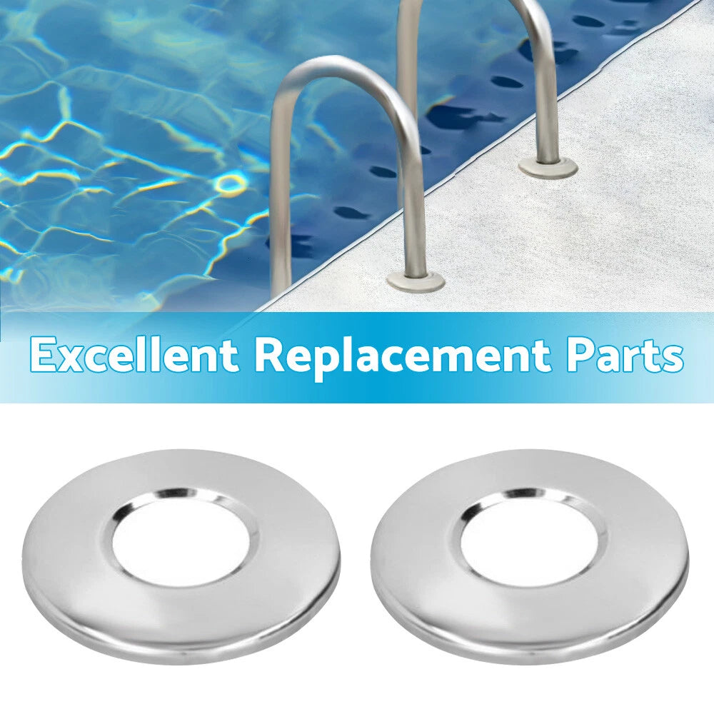 2Pcs Stainless Steel Escutcheon Handrail Pool Covers for 4.3cm Tubing