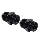 Black Aluminum AN8 Flare to 10AN ORB Male Fitting Adapters with O-Rings