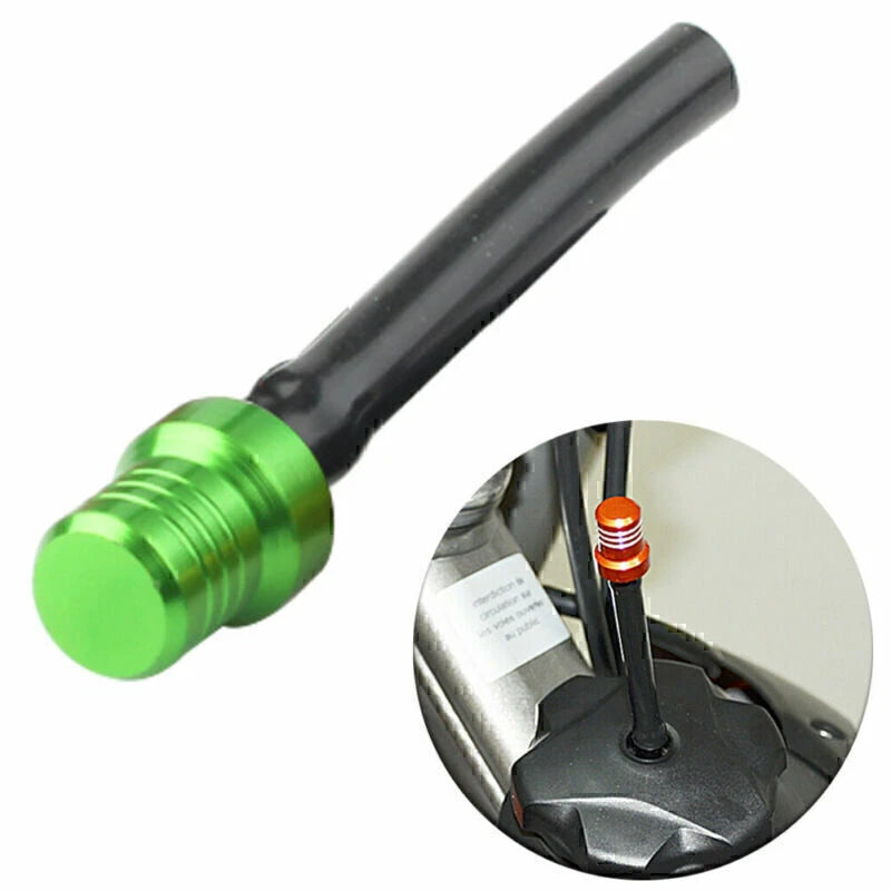 CNC Gas Fuel Tank Cap Valve Vent Hose Tube for ATV Dirt Bike Pit Quad (Green)