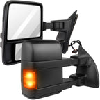 Set of 2 Power Heated Smoke Signal Tow Mirrors for Ford F250/F350/F450 (1999–2007)