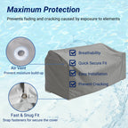 Waterproof Pontoon Lounge Seat Chair Cover 23"D x 60"W x 30"H Grey