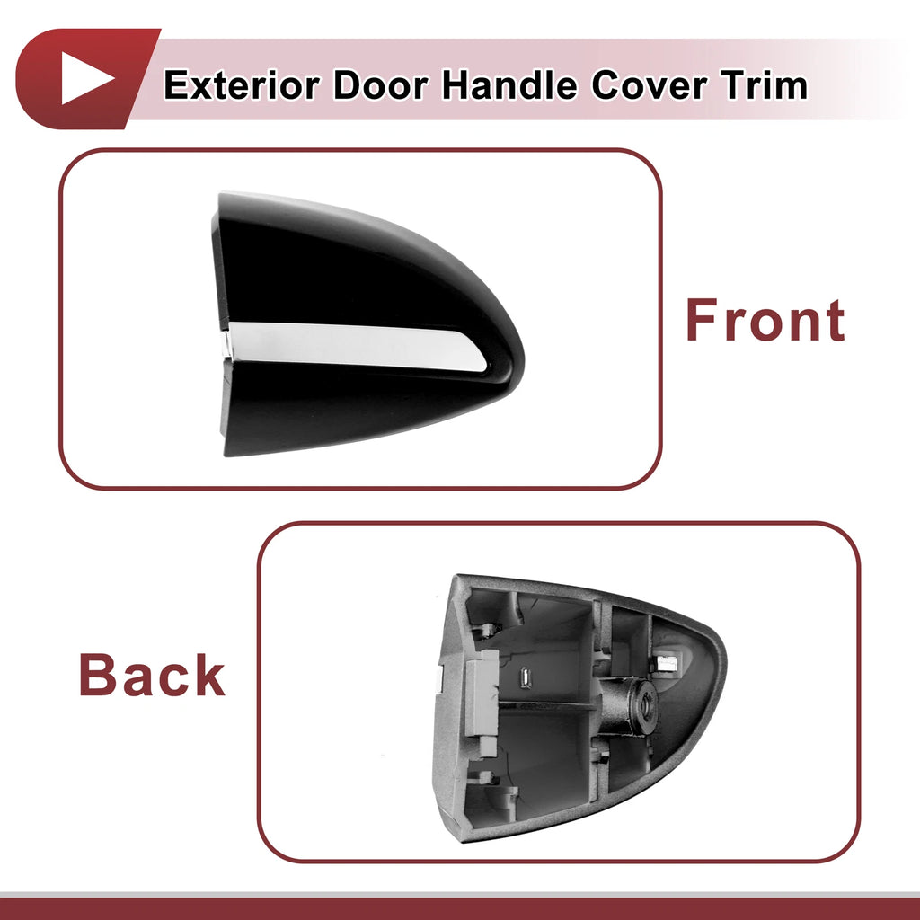 Exterior Door Handle Cover Trim for Toyota Corolla (2014–2018) Black