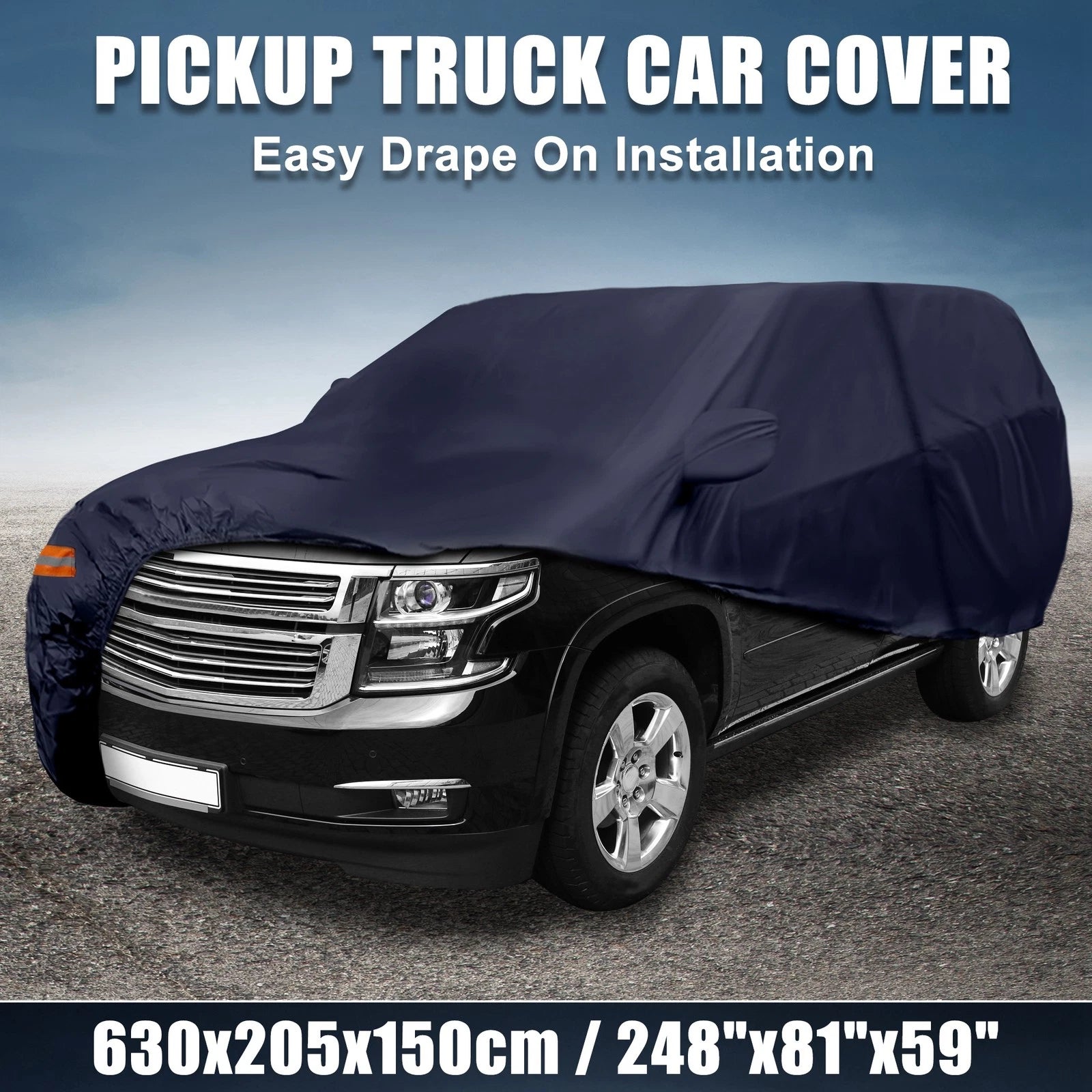 SUV Car Cover for Chevrolet Tahoe (2007–2024) Sun Protection 190T PU Navy Blue
