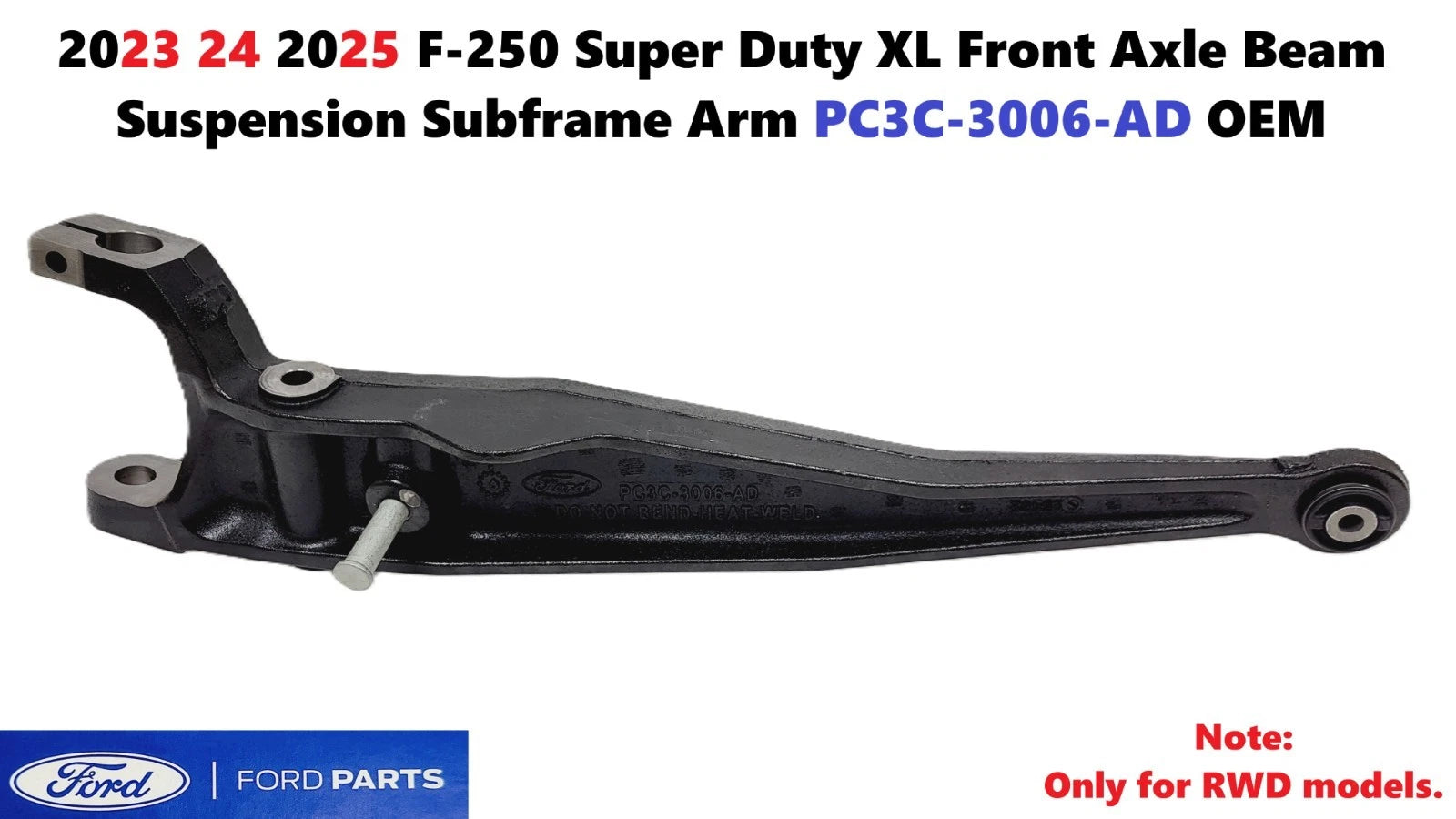 Front Axle Beam Suspension Subframe Arm for F250SD XL RWD (2023–2025) PC3C-3006-AD