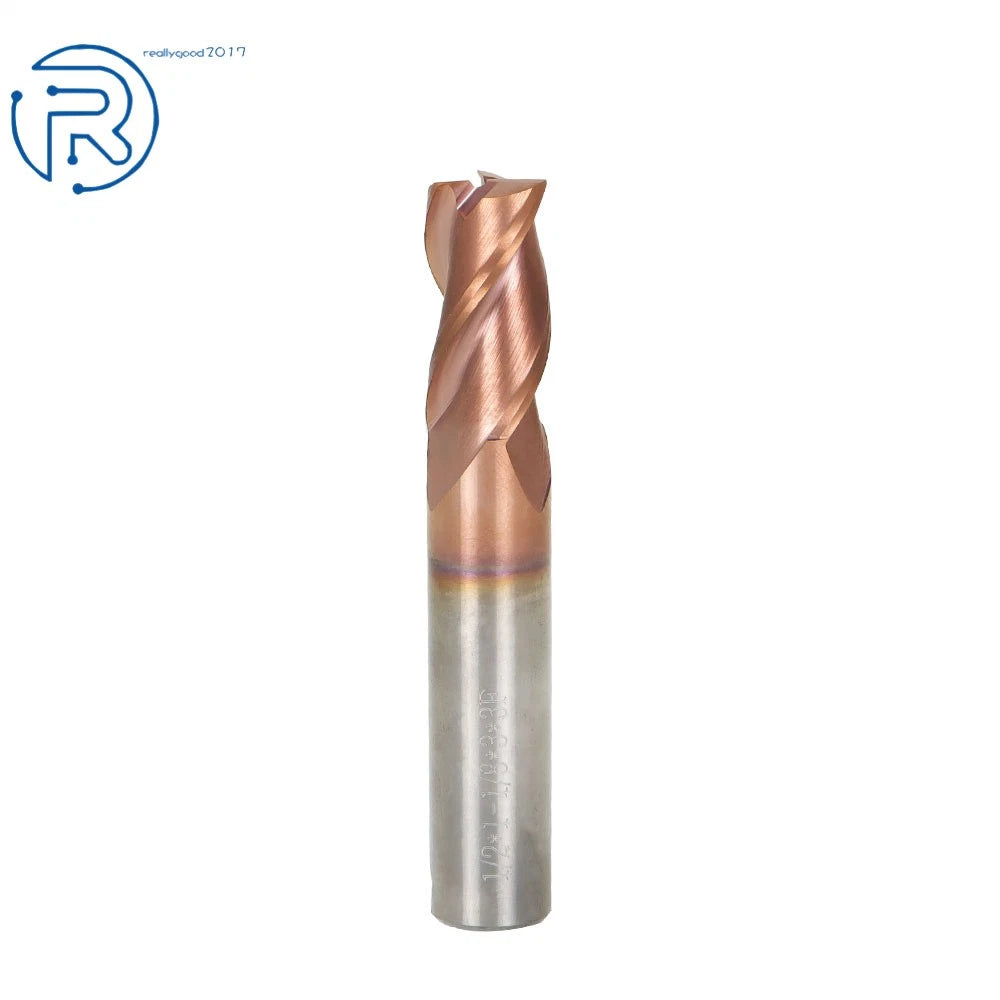 Carbide End Mill 1/2" 3-Flute 37 Degree Helix Square End ZRN Coated
