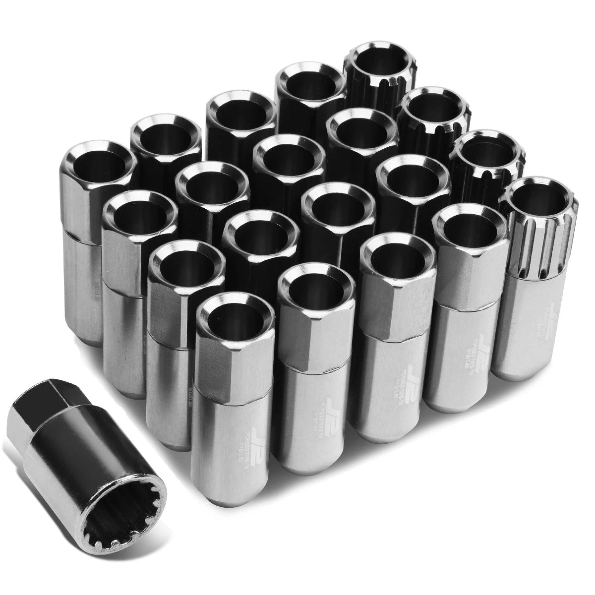 16 Pcs J2 7075 Forged Aluminum M12x1.5 Open-End Lug Nut Set for Universal