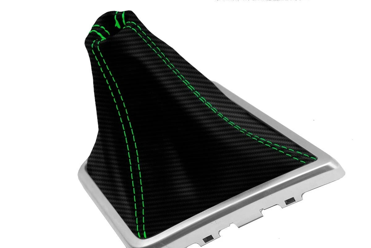 Manual Shift Boot for Dodge Challenger (2008–2014) Carbon Fiber Green Stitch