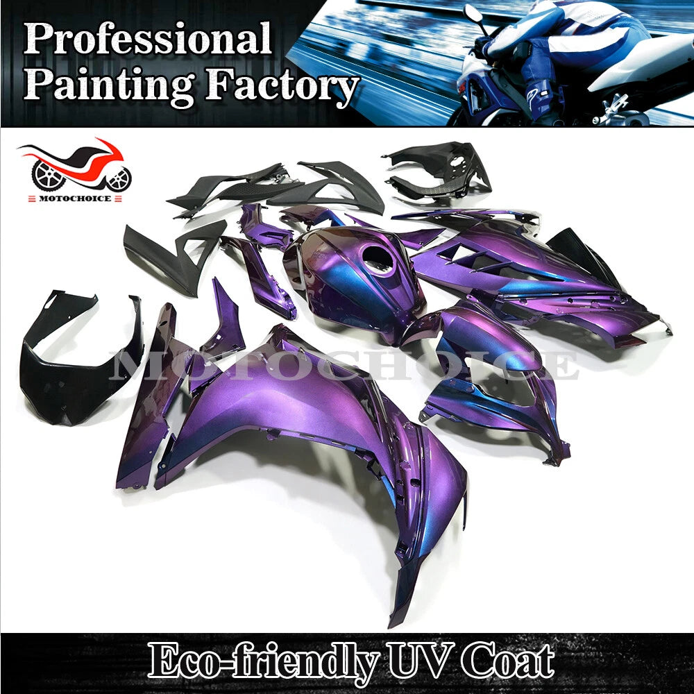 Fairing Kit + Tank Cover for Kawasaki Ninja 300 (2013–2017) Chameleon Blue Purple