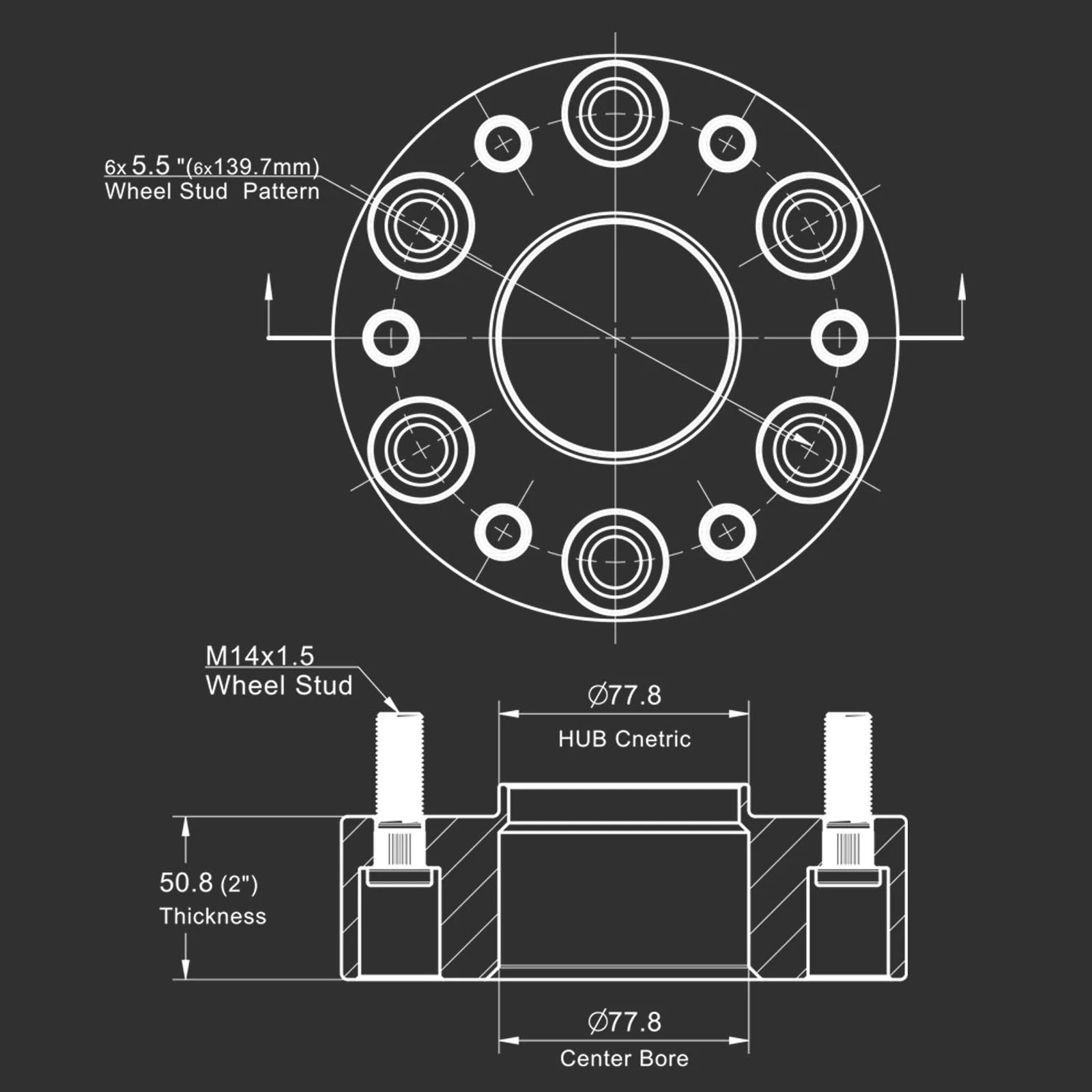 Set of 4 Hub Centric Wheel Spacers for Ram 1500 (2019–2023) 6-LUG