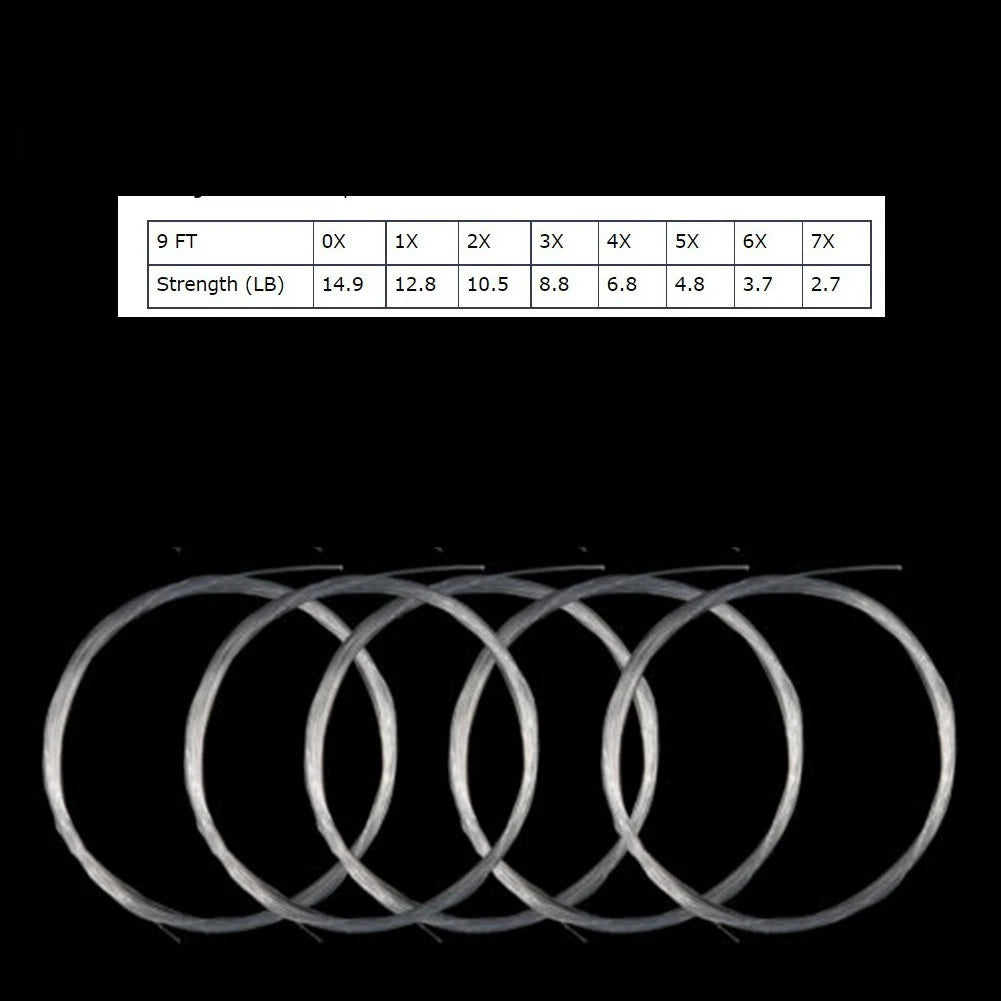 5 Pcs Fly Fishing Tapered Leader Line with Loop for