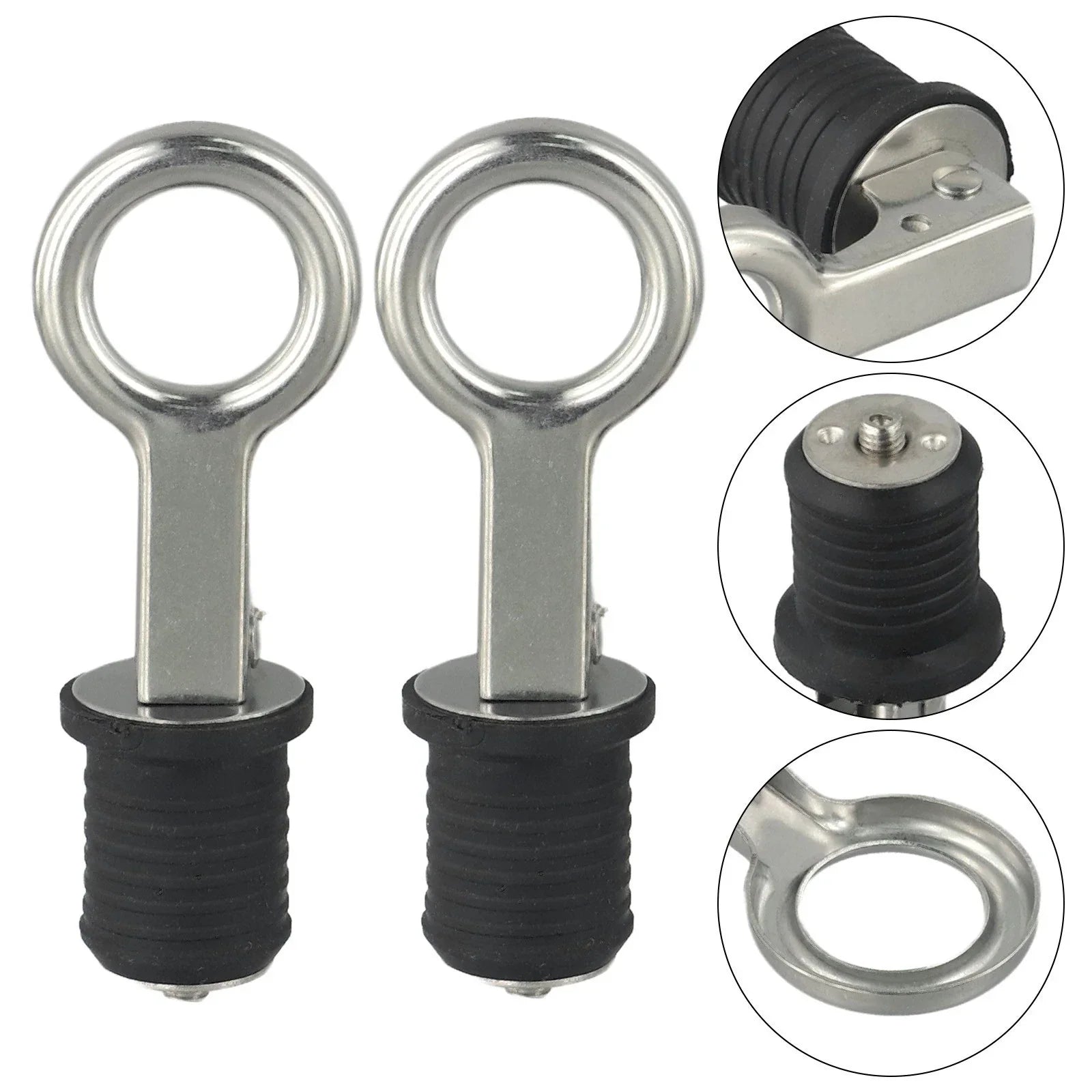 Drain / 1 Inch / Stainless Steel and Rubber for Boats and Livewells