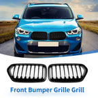 1 Pair Front Upper Bumper Grille for BMW X2 (2017–2023) Gloss Black