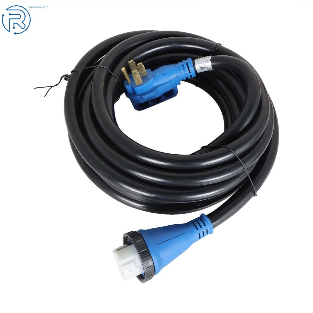 30FT 50A RV Generator Extension Cord + Power Inlet Box NEMA 14-50P/SS2-50R