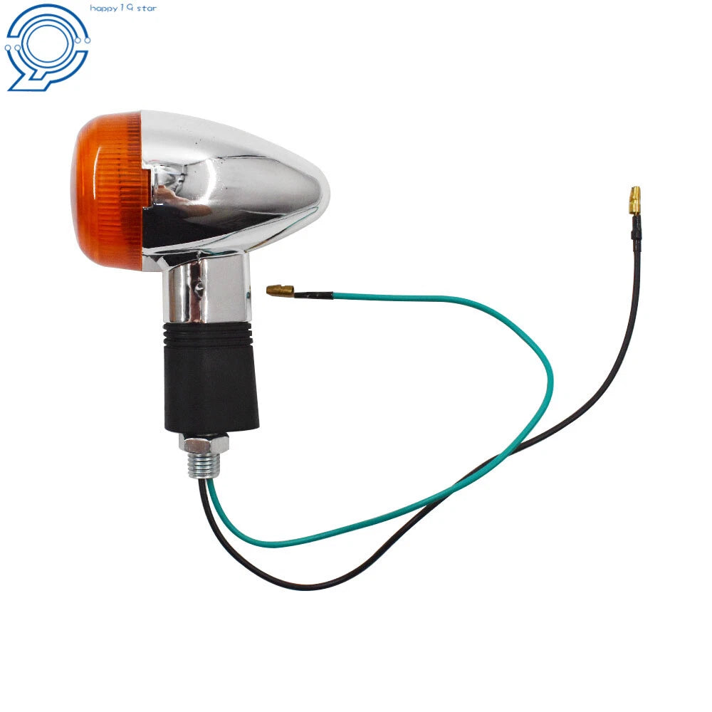 Set of 4 Chrome Motorcycle Turn Signal Lights for Honda Suzuki Yamaha