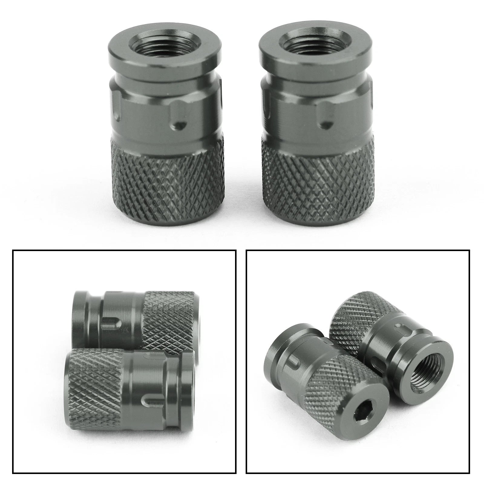 2X CNC GY-Titan Anti-Thief Tire Valve Stem Caps for Car Truck Bike Motorcycle