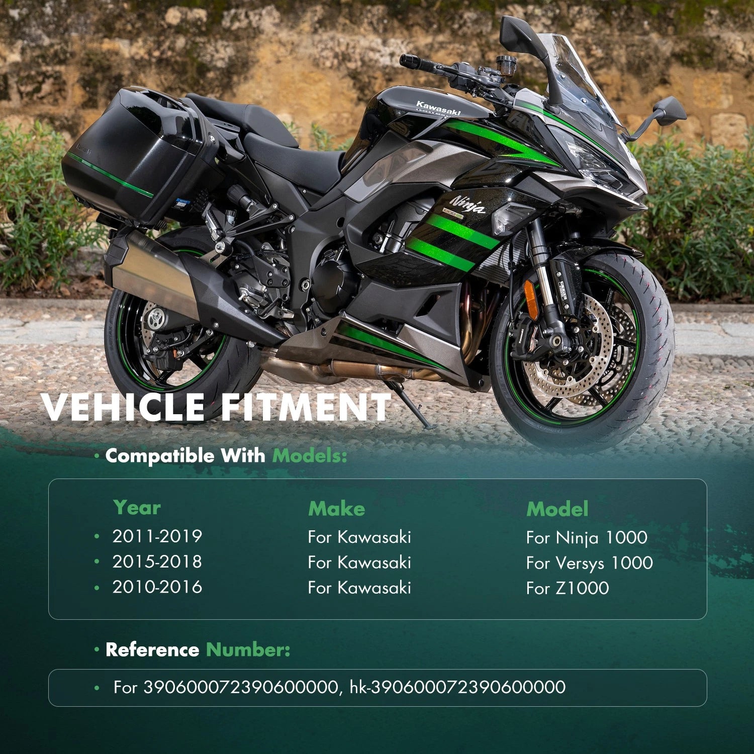 Motorcycle Radiator for Kawasaki Ninja 1000, Versys 1000 (2011–2019)