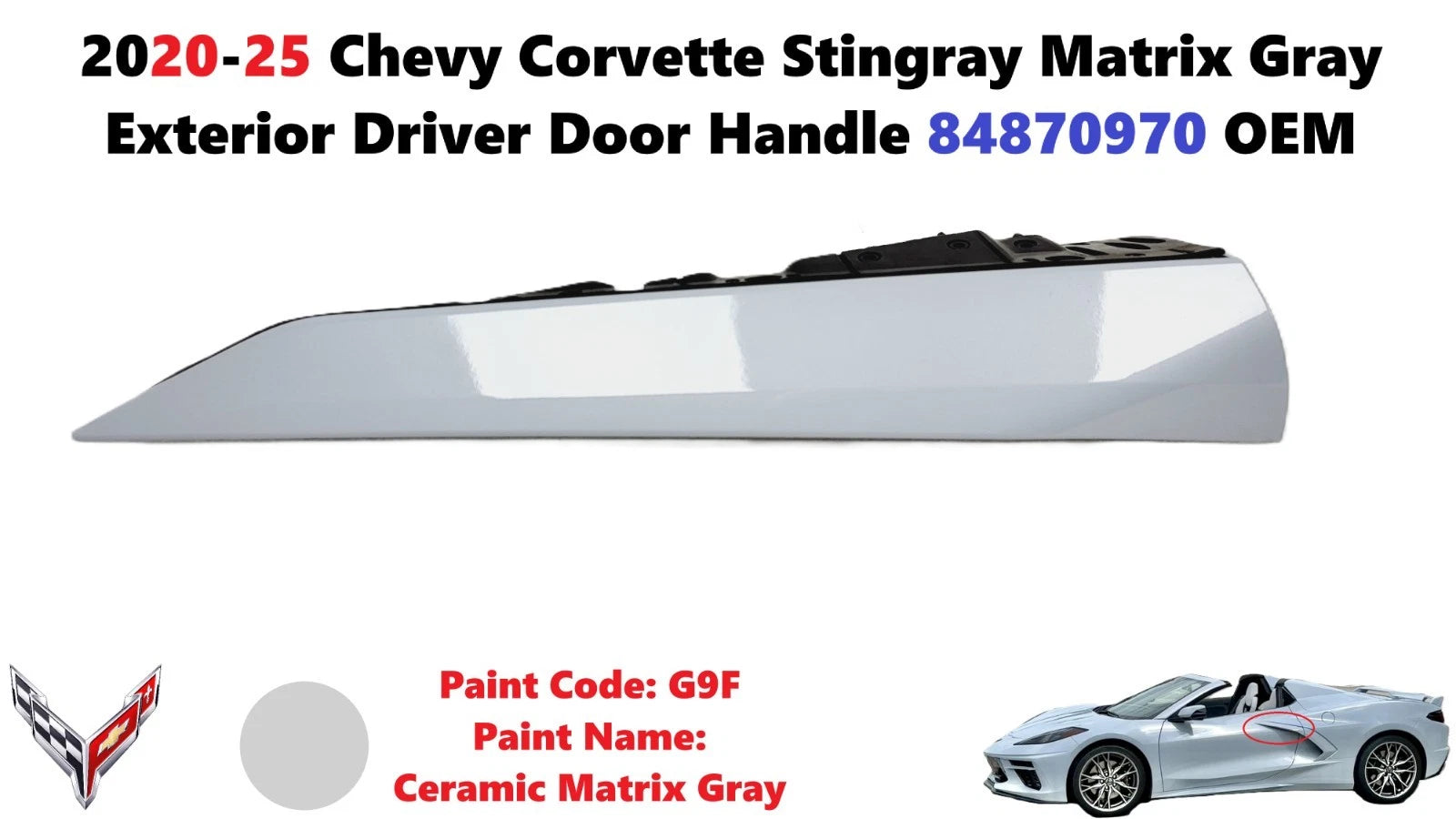Driver Door Handle for Chevy Corvette Stingray (2020–2025) 84870970