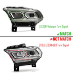 LED Headlight w/Halogen Turn Signal for Dodge Durango (2021–2024) Chrome Left