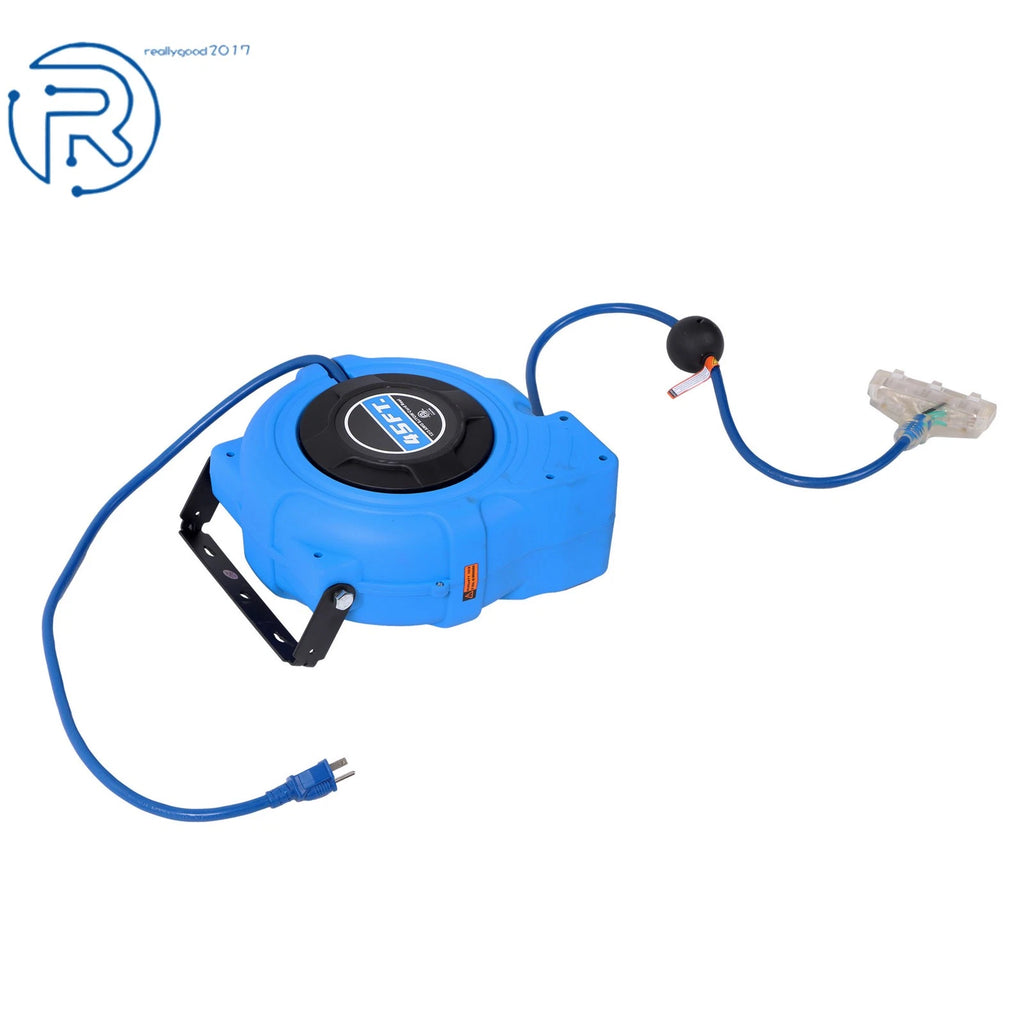 Retractable Extension Cord Reel for Heavy Duty Use (45 Ft)