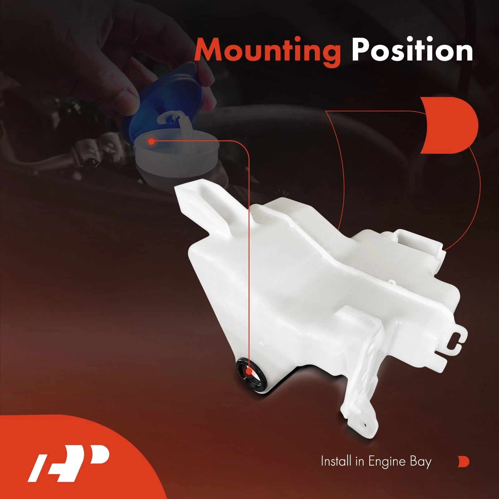 Washer Reservoir with Pump, Cap & Sensor for Subaru Forester (2019-2021)