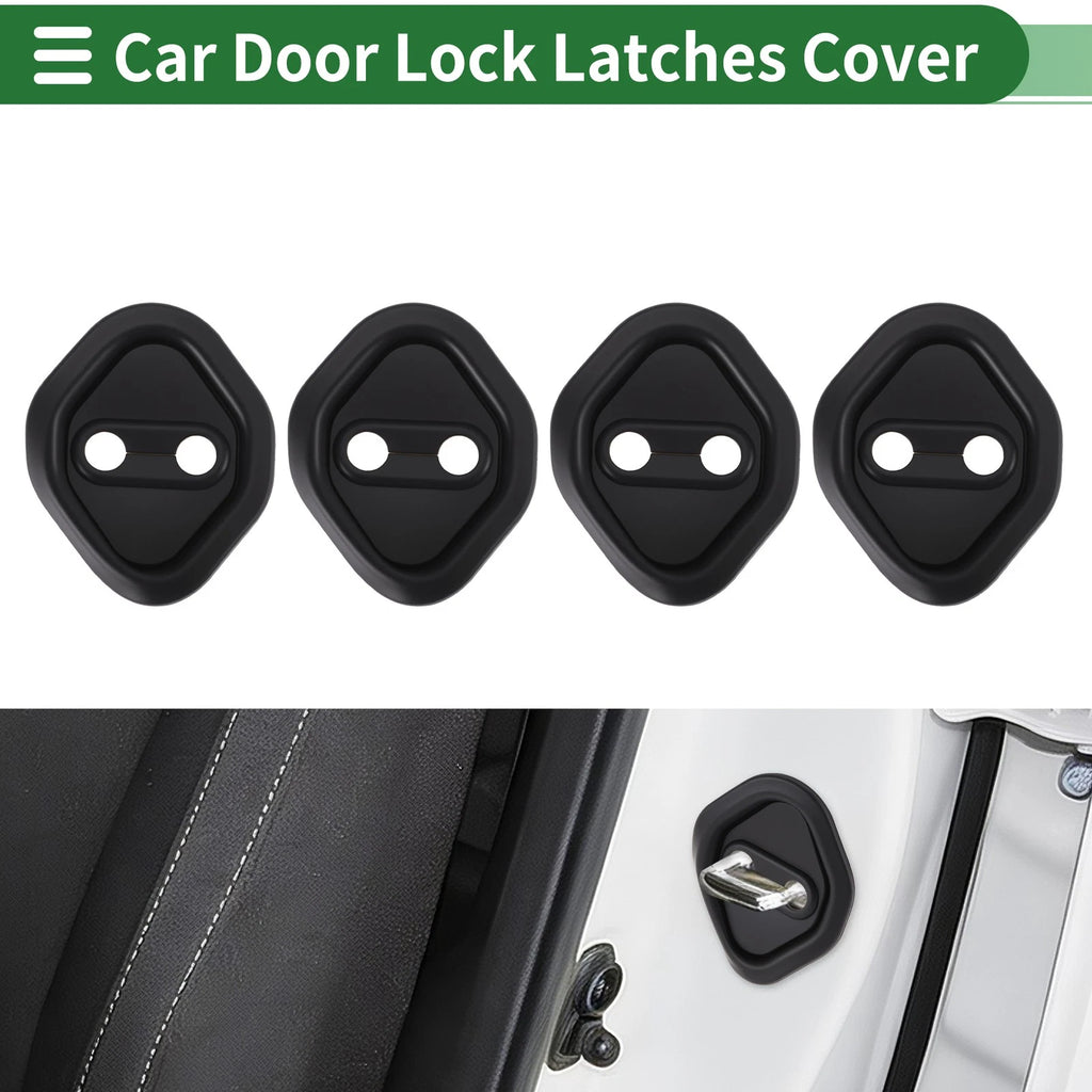 Set of 4 Car Door Lock Latches Cover for Honda Civic (2006–2025) Black Plastic
