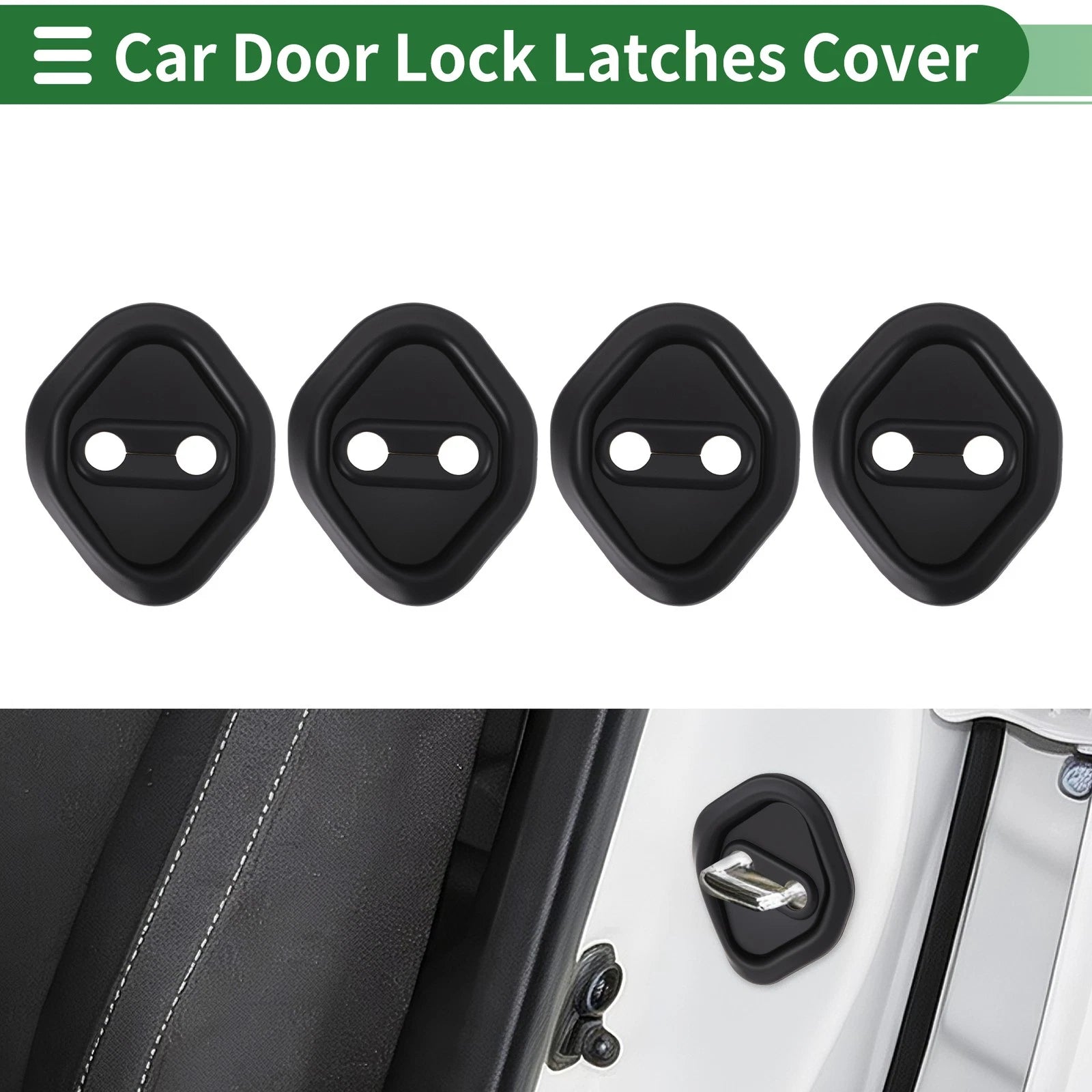 Set of 4 Car Door Lock Latches Cover for Honda Civic (2006–2025) Black Plastic
