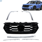 Front Bumper Grille with Chrome Trim for Honda Pilot (2023–2025)