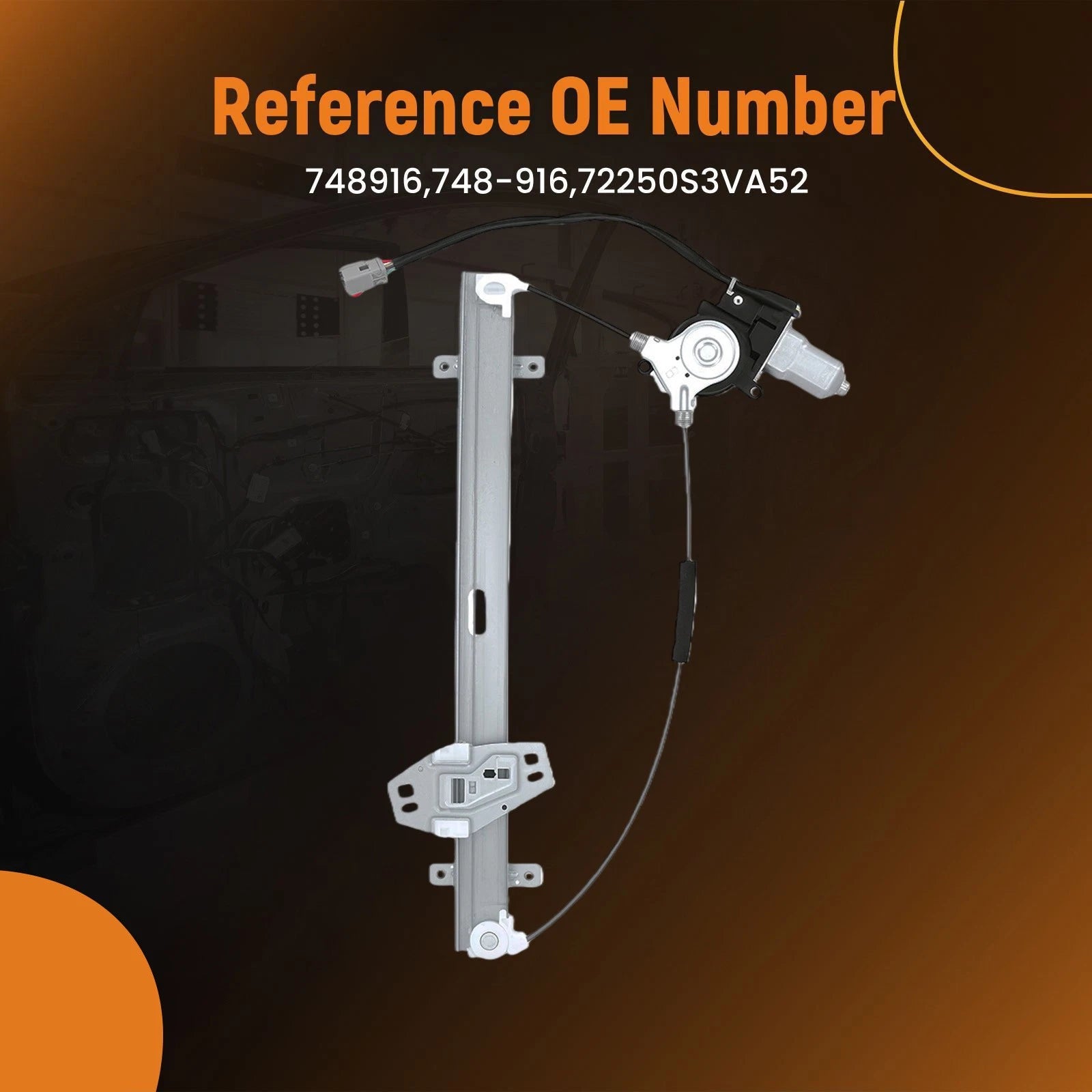 Front Left Power Window Regulator for Acura MDX (2003–2006) 748-916 6 Pins