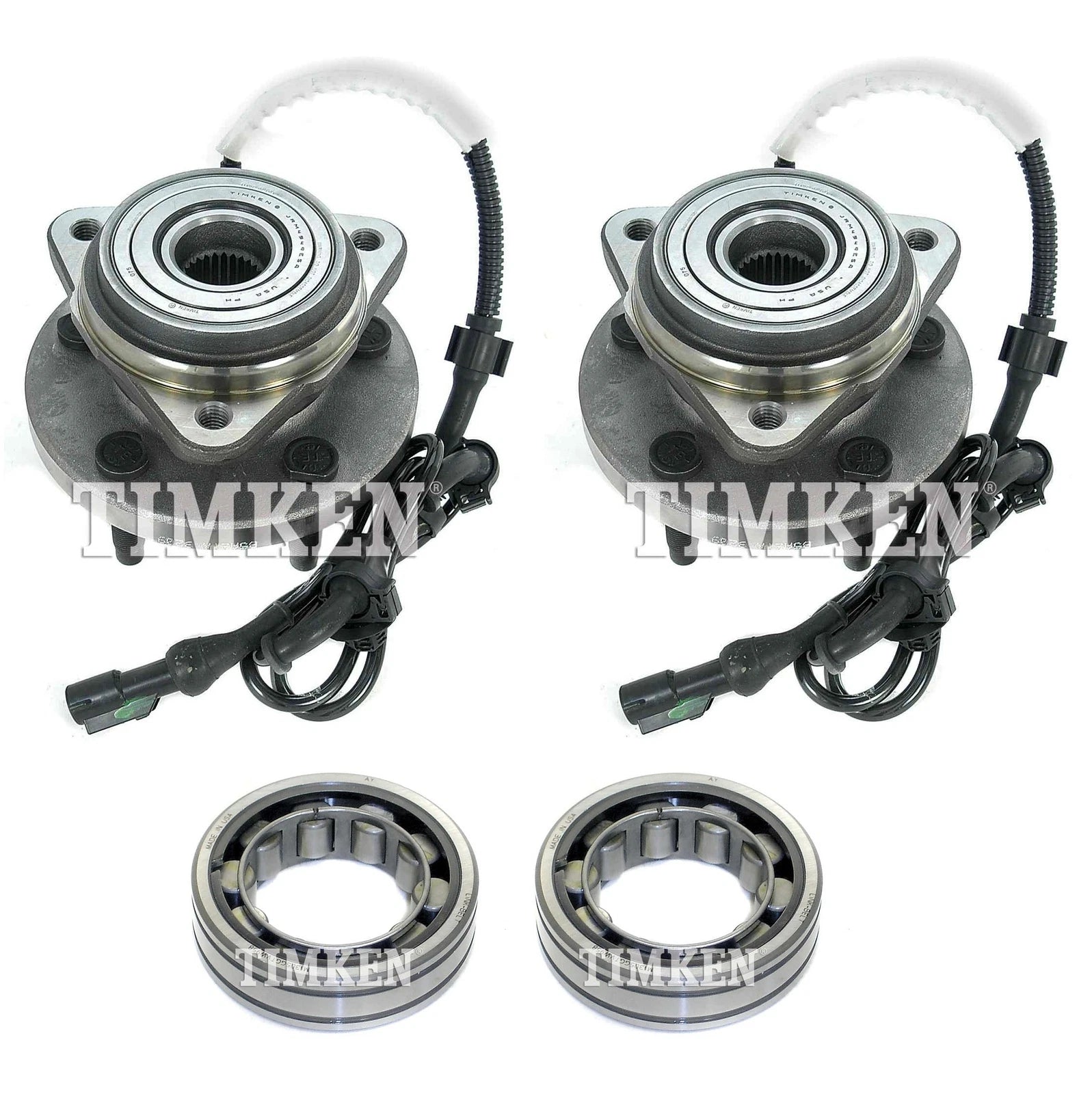 Front and Rear Wheel Bearings & Hubs Kit for Ford Explorer Sport Trac (2001–2005)