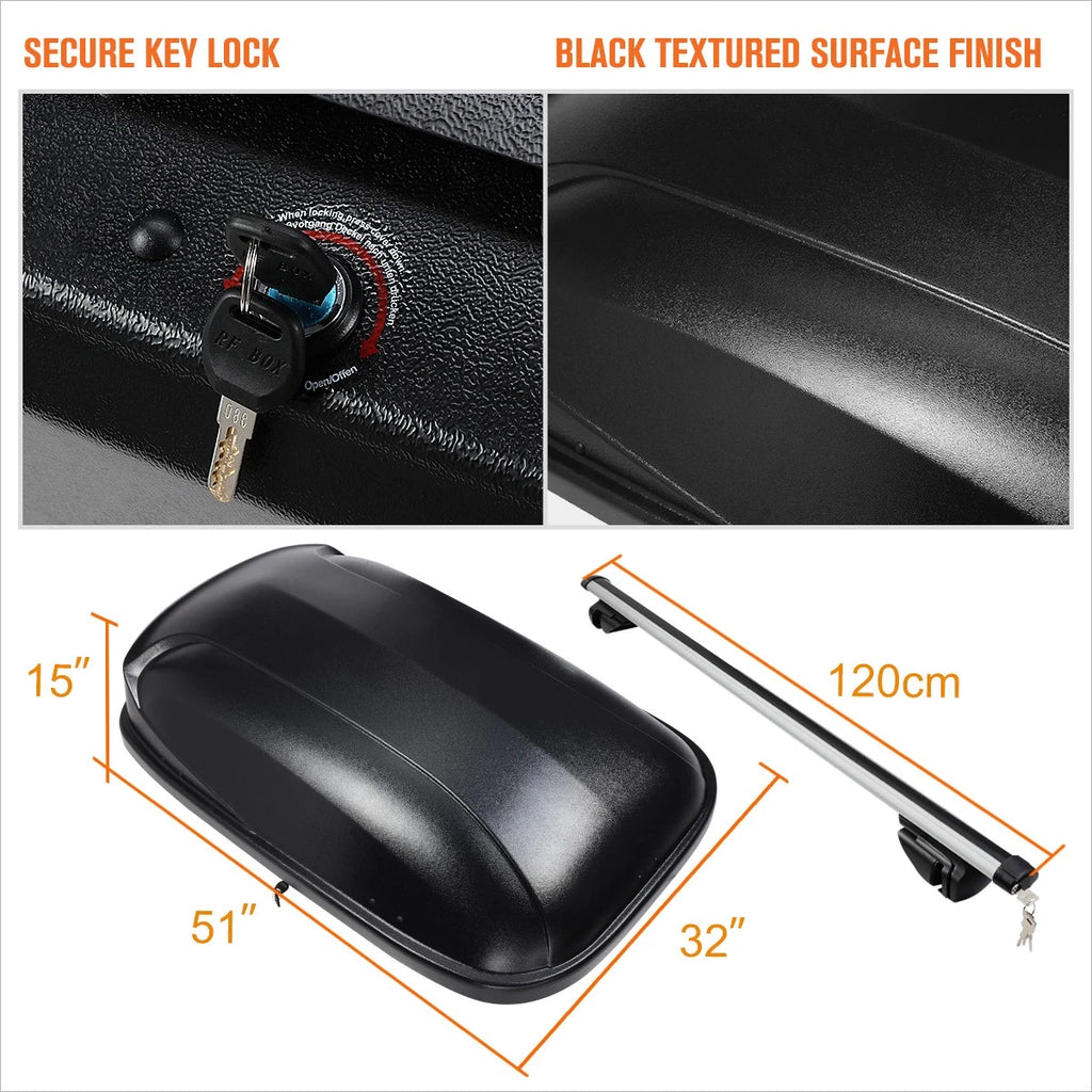 Adjustable Aluminum Cross Bar Roof Rack for Universal Fit (120cm)