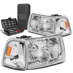 Pair of Chrome Amber Side Headlight Lamps for Ford Ranger (2001–2011)