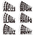 Set of 4 Boat Registration Decals A-Z & 0-9 Black