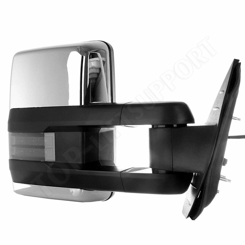 Chrome Power Heated Tow Side Mirrors for Silverado Sierra 2500 3500 (2007–2014)