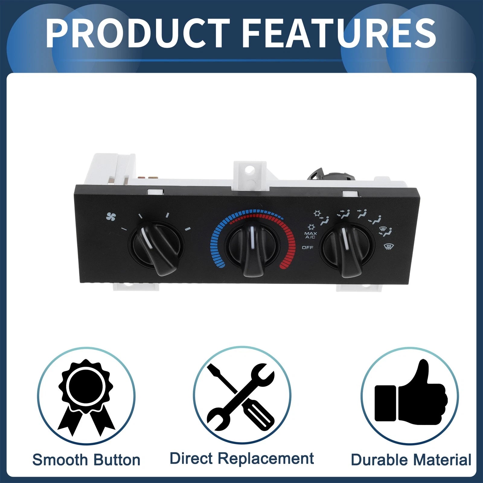 Climate Control Module No.55055459AA for Dodge Ram 1500 (1998–2003) Black