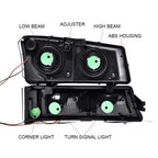 LED DRL Black/Amber Headlights for Chevy Silverado Avalanche (2003–2007)