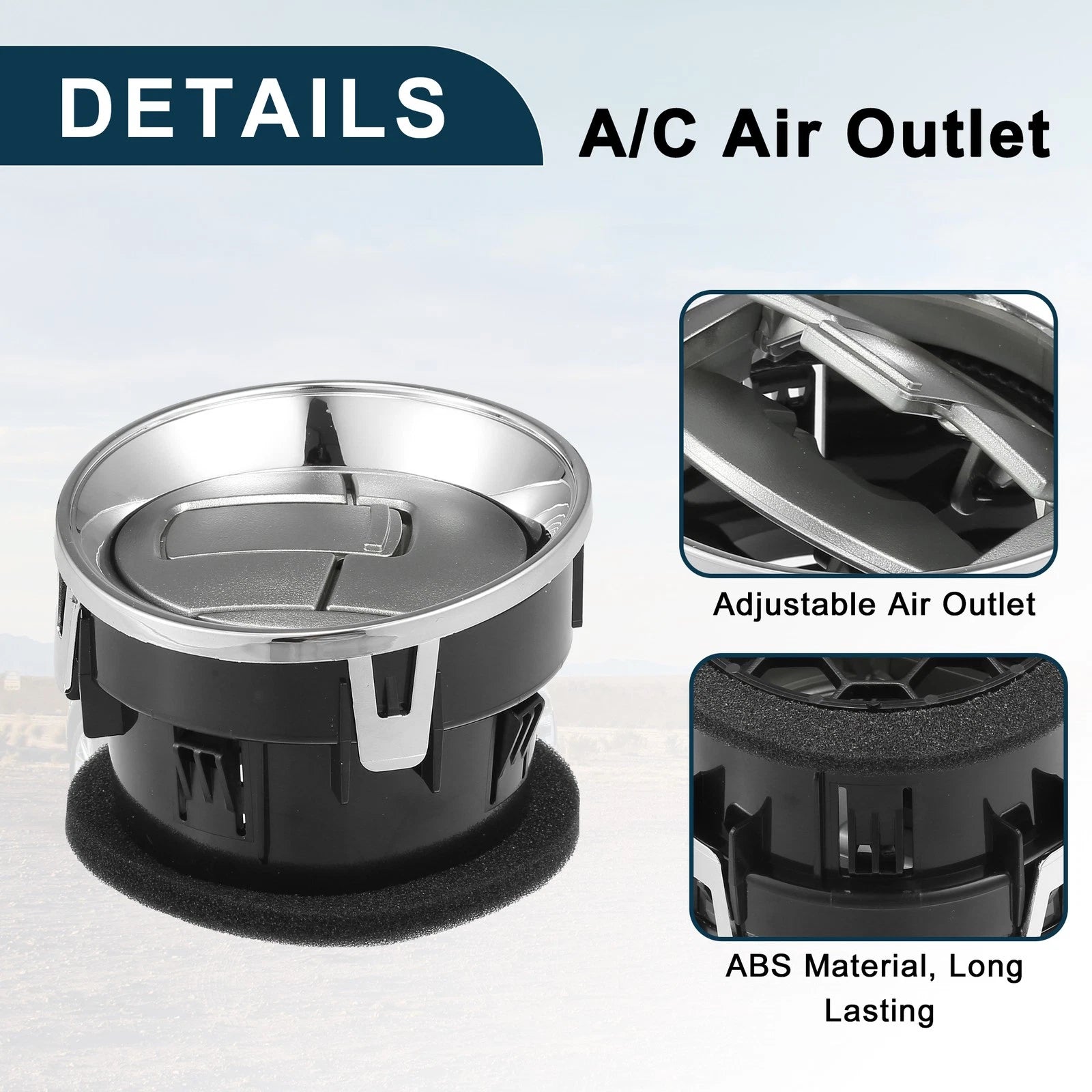 Air Vent Panel for Ford F150 (2009–2014) - Silver Tone, A/C Outlet Light