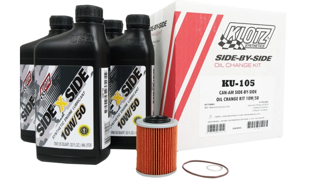 Klotz Synthetic Oil Change Kit 10W-50 for Can-Am Maverick Turbo (2017–2023)
