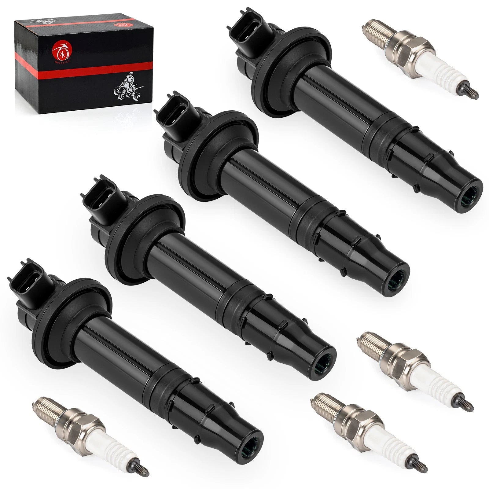 Set of 4 Ignition Stick Coils & Spark Plug for Yamaha YZF R6 (1999–2002) 5EB-82310-00-00