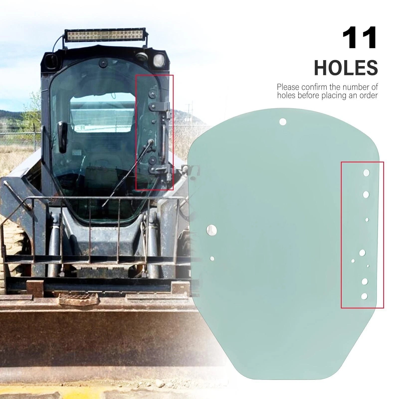 Door Glass for John Deere Skid Steer 318D 318E (2006–2016)