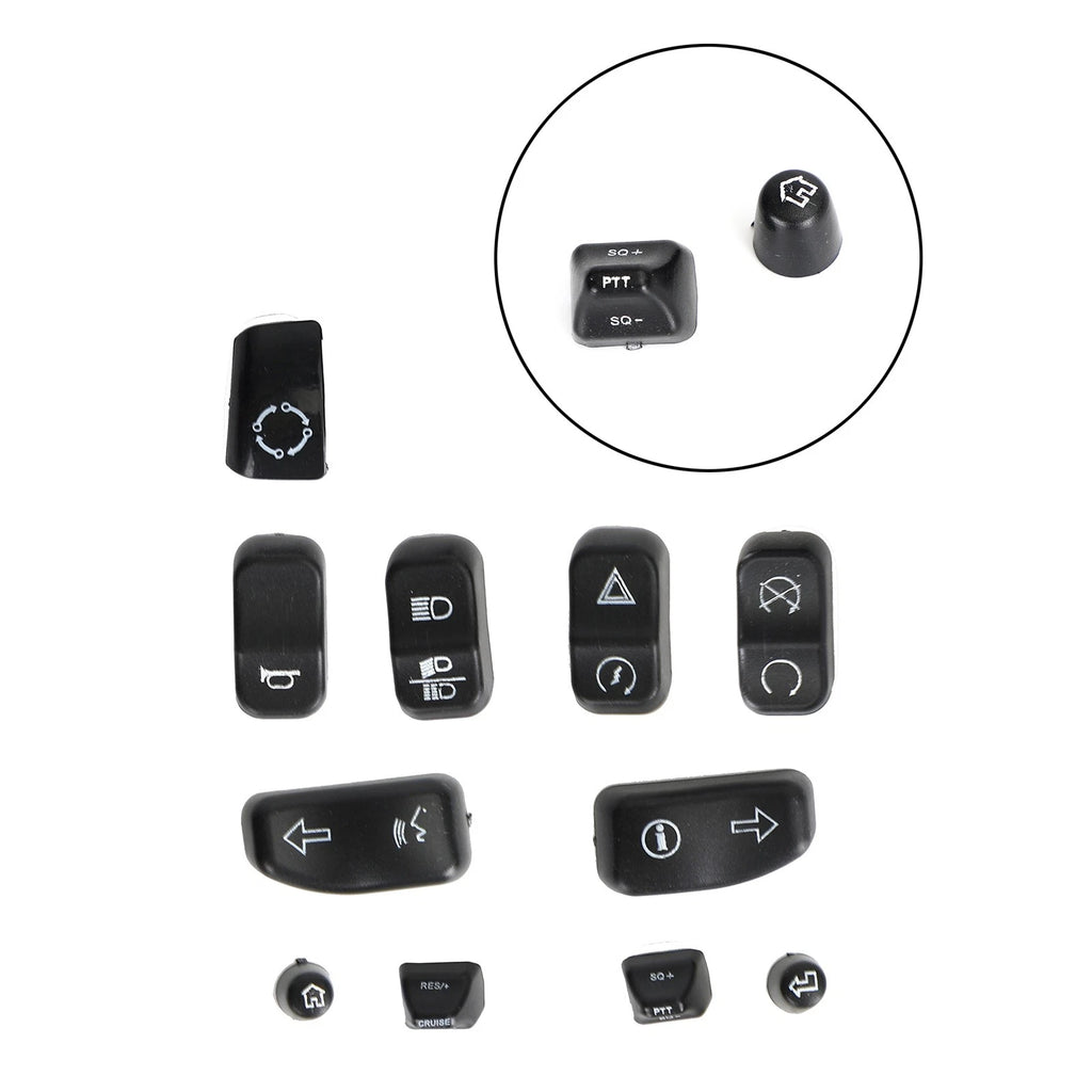 11 Pieces Control Switch Cap Buttons for Harley Davidson Glide Road King (2014–2019)