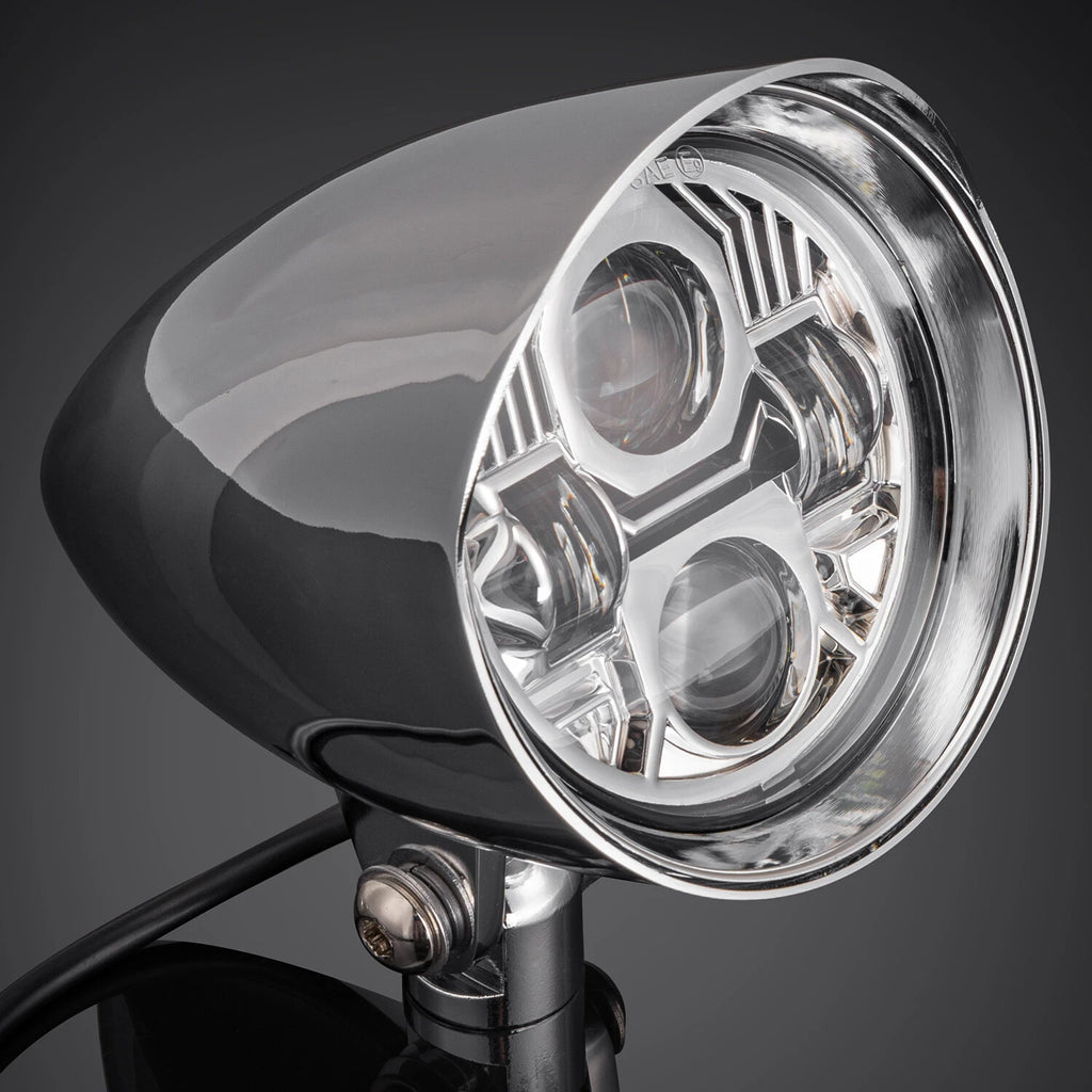 LED Chrome Bullet Headlight Lamp for Harley Bobber Chopper Dyna