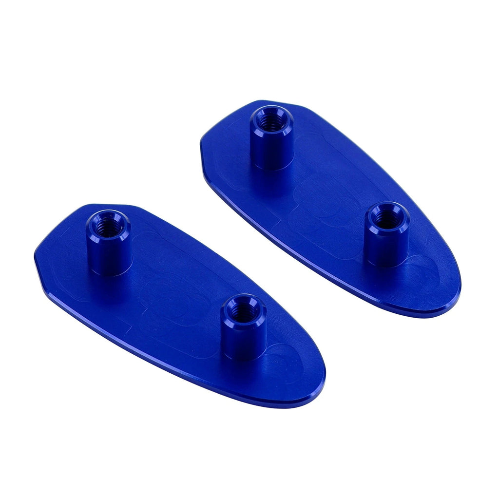 Blue mirror delete blanking block off plates for BMW S 1000 RR (2020–2023)