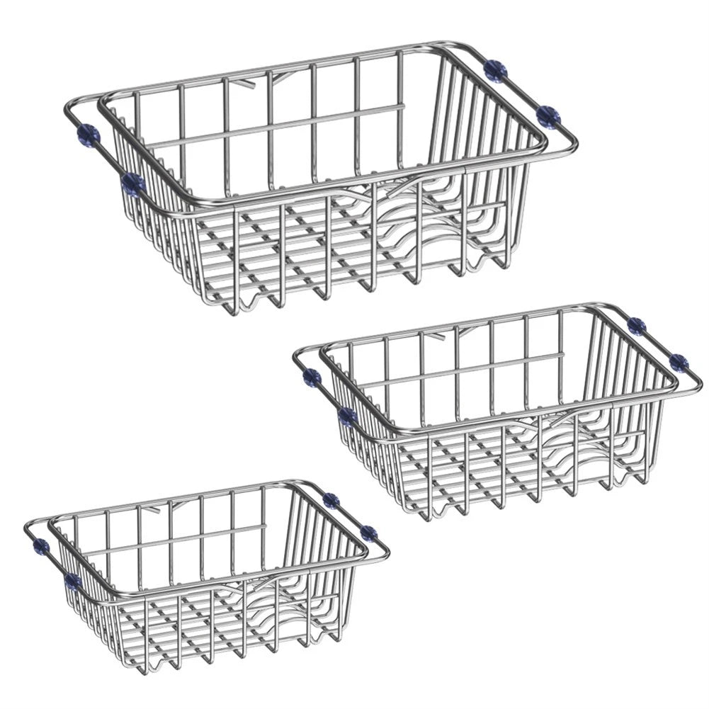 Adjustable Over the Sink Dish Rack Holder with Non-Slip Rubber