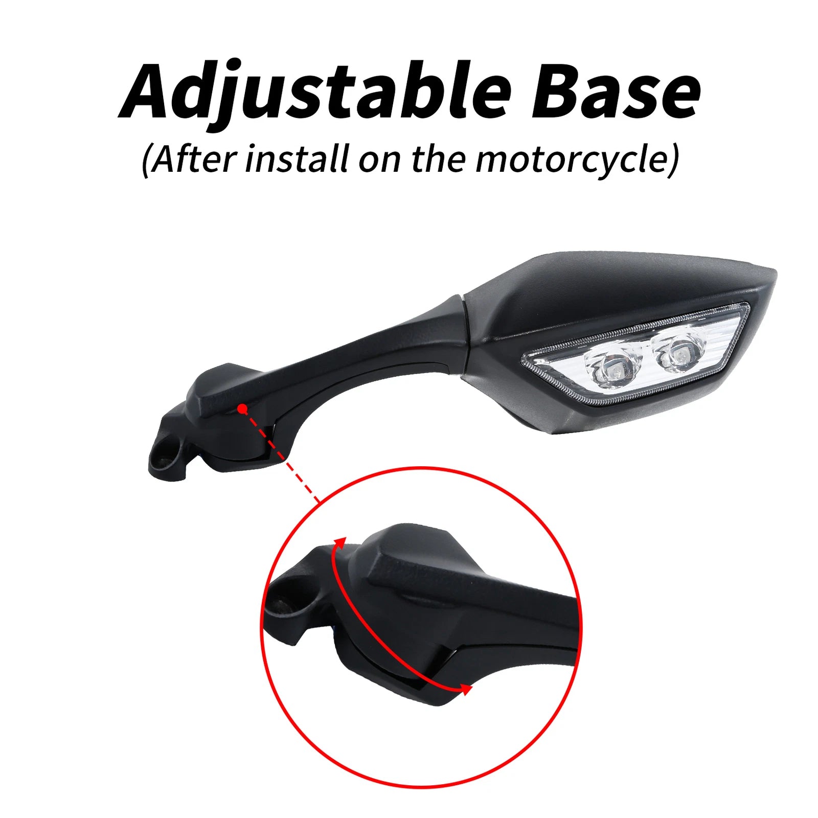 Rear View Mirrors with LED Turn Signal for Kawasaki Ninja ZX10R (2016–2023)