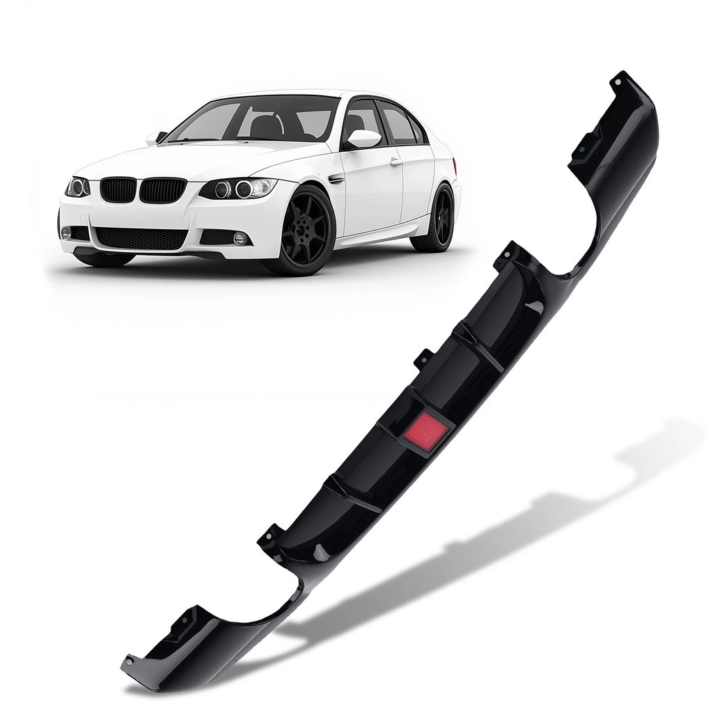 Gloss Black Rear Diffuser with LED Light for BMW E90 E91 (2005-2012)