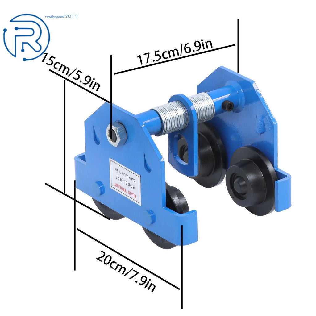 Push Beam Trolley for Heavy Duty Applications (1100lb Capacity)