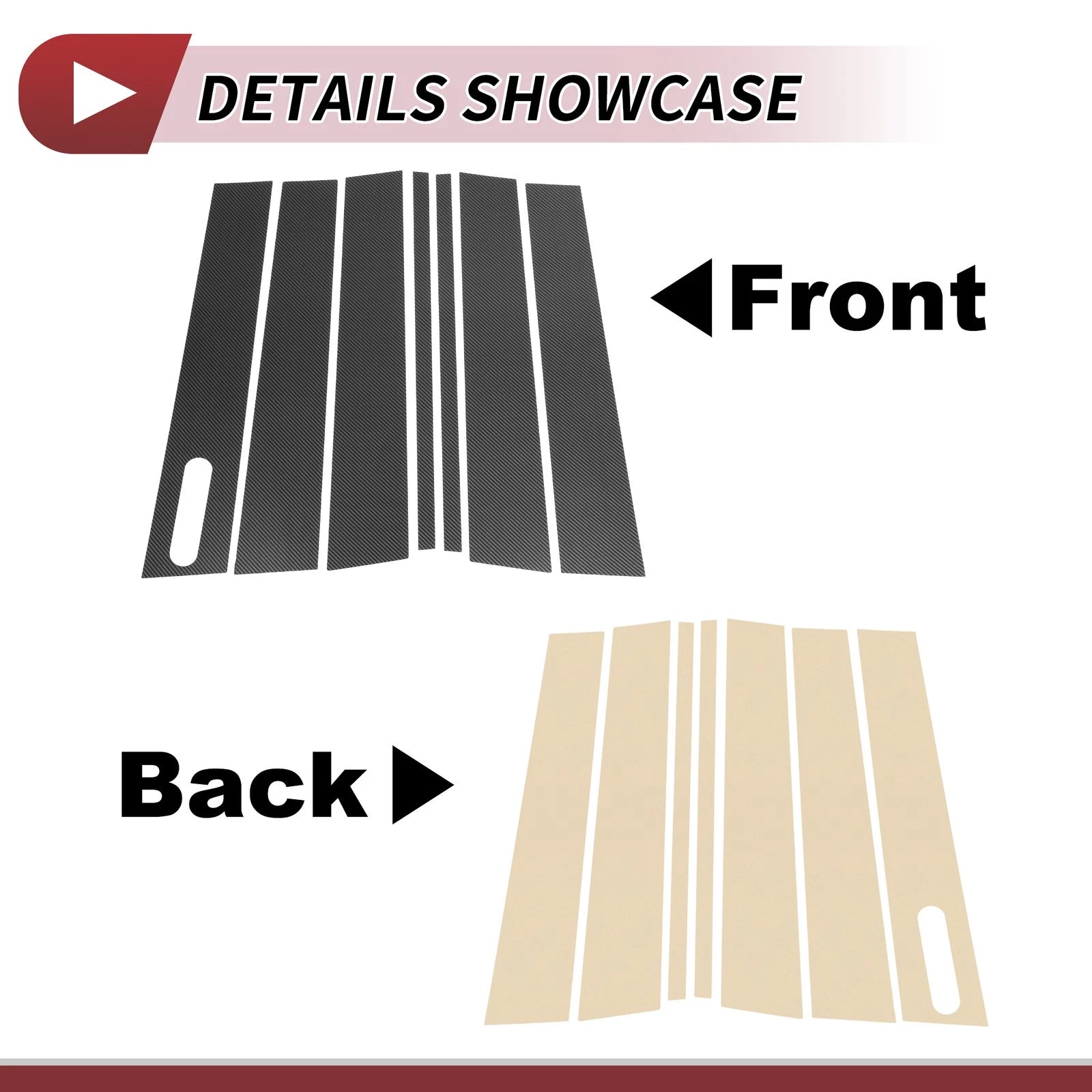 7 Pcs Door Pillar Window Trim for Ford Explorer (2002–2010) Carbon Fiber Black