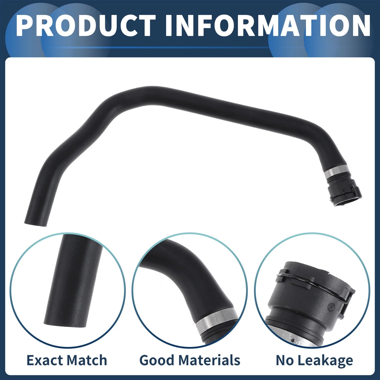 Radiator Hose for BMW E53 X5 3.0i 2001–2006 No. 64218381387 Rubber Black