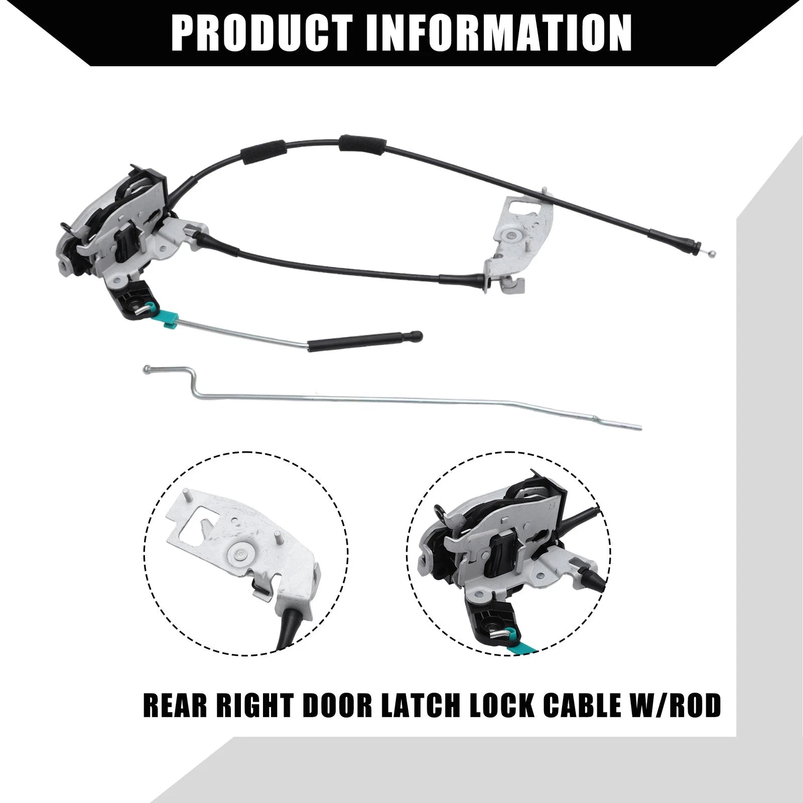 Door Latch W/Cable for Ford Econoline Van (1992–2014) - 8C2Z15264A00B/6C2Z15431A02AA