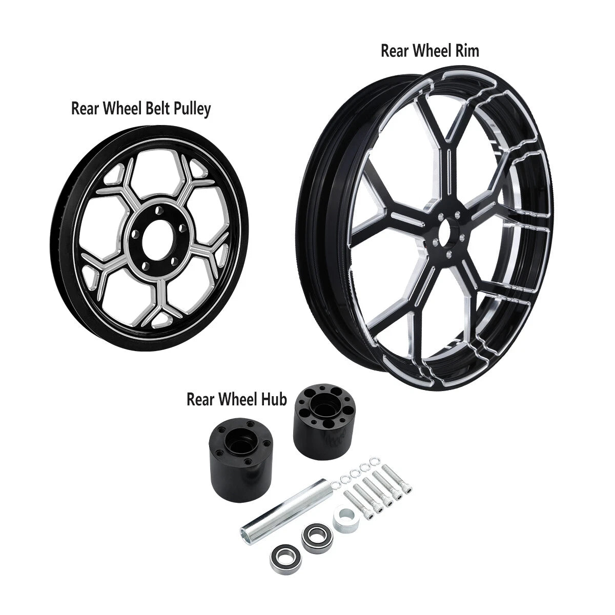 Set of 2 Wheel Rims Hubs for Harley Road Glide (1997–2008)